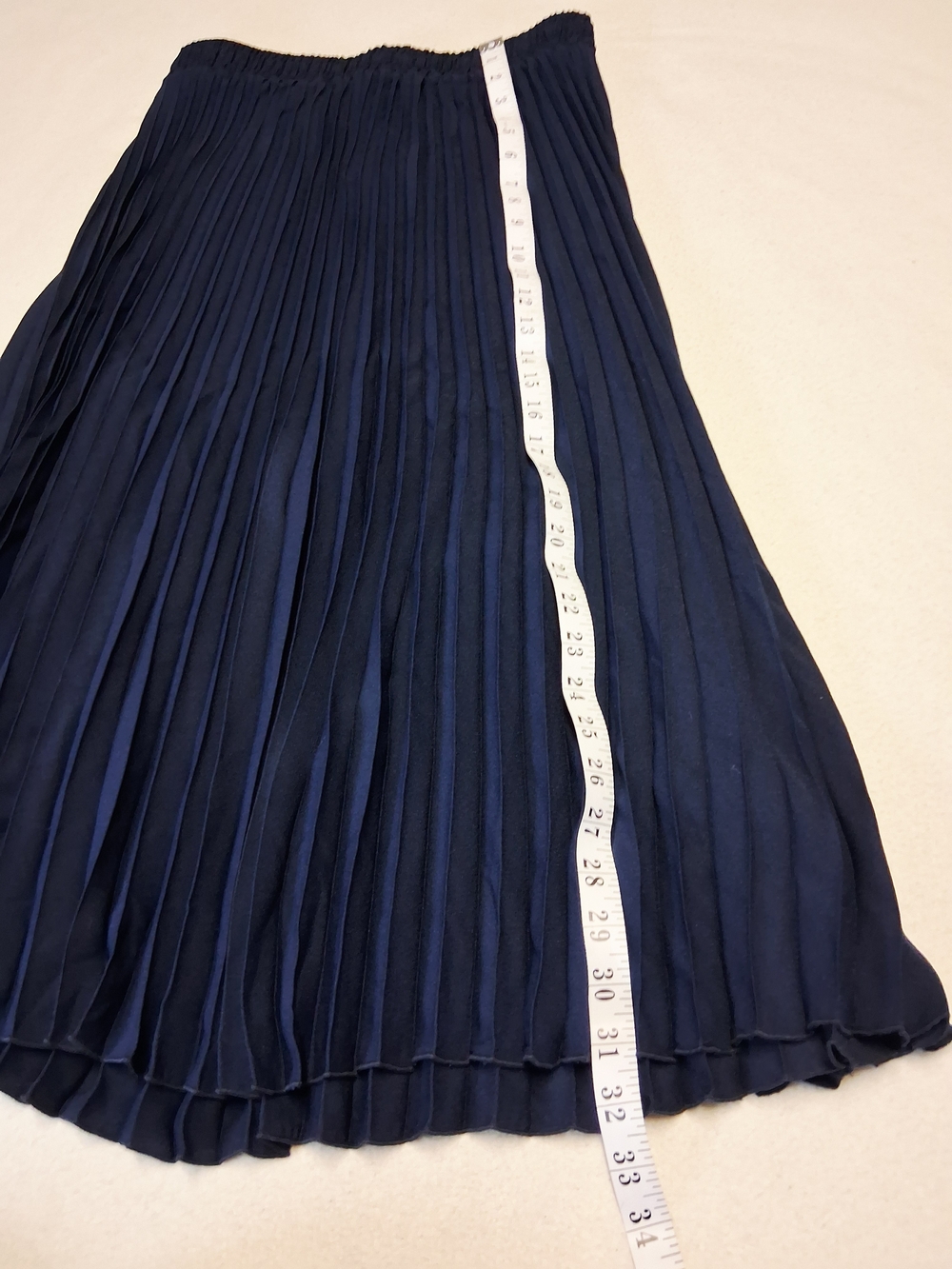Ricki's Navy Pleated Midi Skirt - Picture 3 of 5